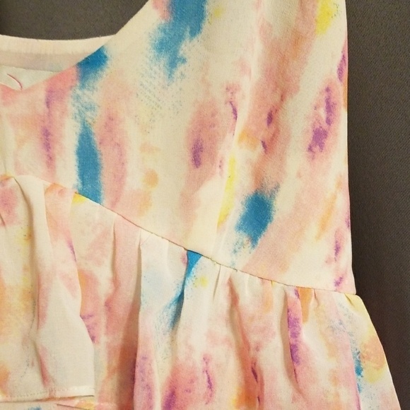 Rory Beca Sleeveless Blouse Ruffly Side Zip Spaghetti straps Size M EUC - Picture 2 of 6